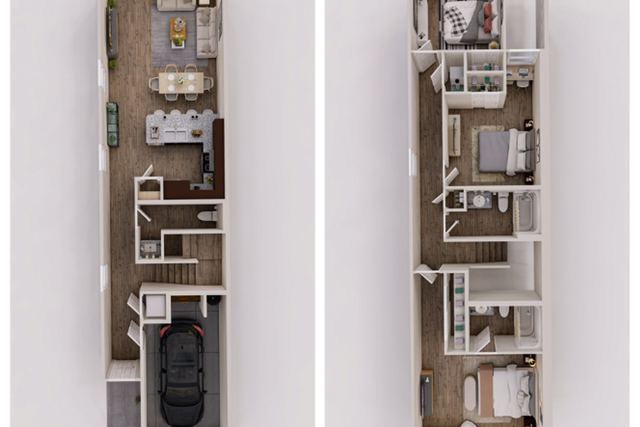 Furnished 3D floor plan